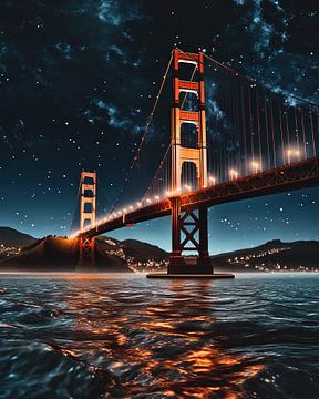 Golden Gate Bridge at night by fernlichtsicht