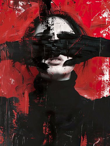 Vrouw met zwarte handschoenen | Olie