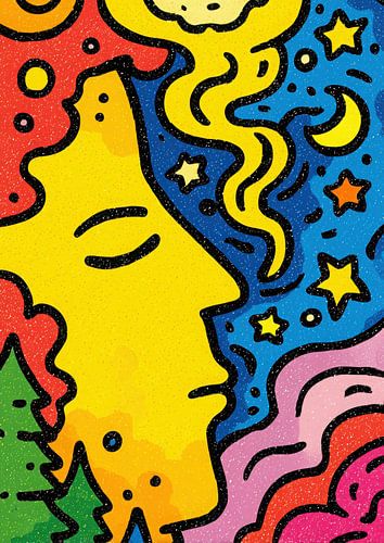 Kleurrijk krabbelbeeldverhaal