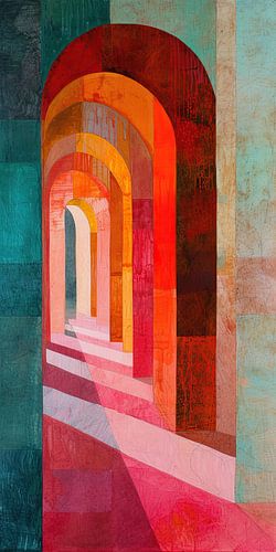 Roadway to Radiance | Neon Abstract Schilderij