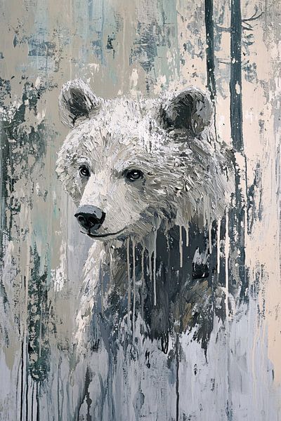 Abstrakter Bär im Wald von Imperial Art House