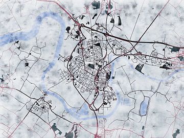 Kaart van Rochefort in de stijl 'White Winter' van Maporia