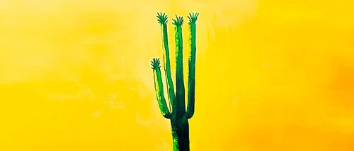 Cactus voor gele achtergrond