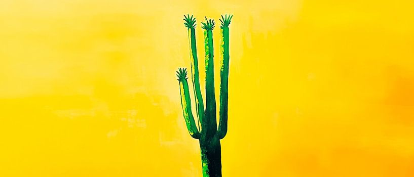 Cactus in front of a yellow background by Poster Art Shop