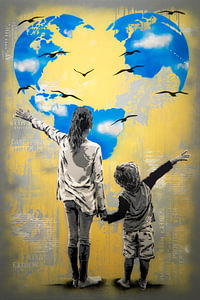Streetart: Kinder grüßen die Vögel
