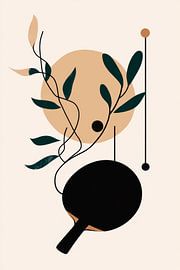 Moderne abstracte kunst met planten van Poster Art Shop