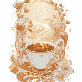 Tasse à café fantaisie avec des fleurs sur Pixelbull Design