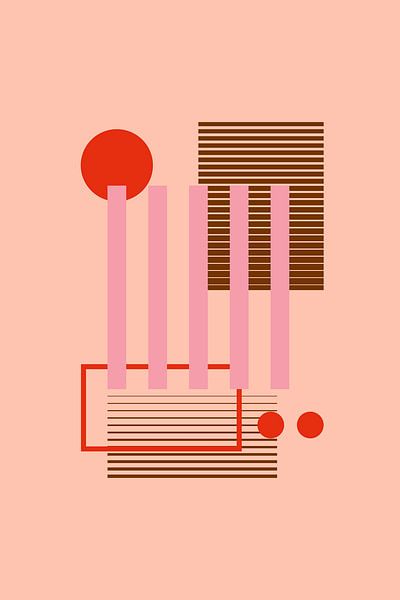 Modern Midden Eeuw Retro Abstractie van FRESH Fine Art