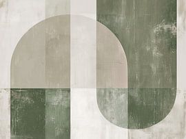 Formes organiques abstraites | Décoration murale moderne dans des tons verts