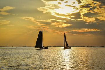 Sailing at sunset by Hylke Heidstra