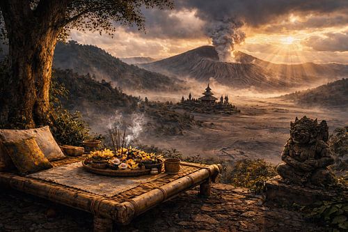 Temple du volcan Bromo : une vue spectaculaire au lever du soleil