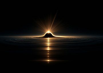 Silhouette surréaliste tombant dans un tourbillon cosmique coloré sur BINEDITS