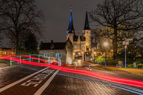 Passage de la porte Est de Delft en soirée sur Jeroen de Jongh