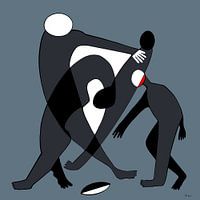 Modern, abstract, composed. Rugby