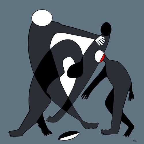 Modern, abstract, composed. Rugby