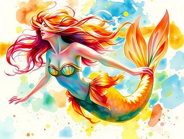 Mermaid in coloursplash