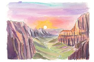 Sonnenaufgang im Zion National Park Sandsteinfelsen Angels Landing