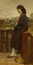 Meisje dat op een balkon breit, Montmartre, Jacob Maris... van Meesterlijcke Meesters thumbnail