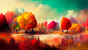 Bunte Herbstlandschaft. Teil 3