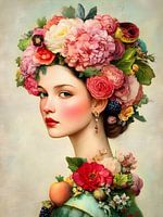 Portrait d'une jeune fille en fleur