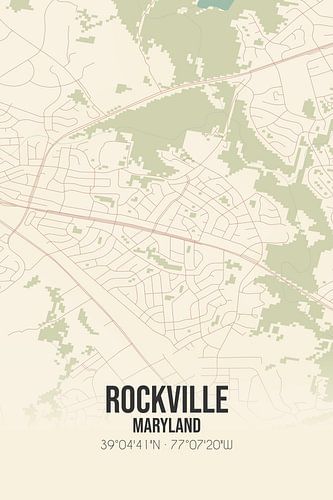 Alte Karte von Rockville (Maryland), USA.
