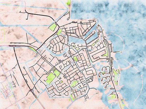 Carte de Medemblik avec le style 'Soothing Spring'