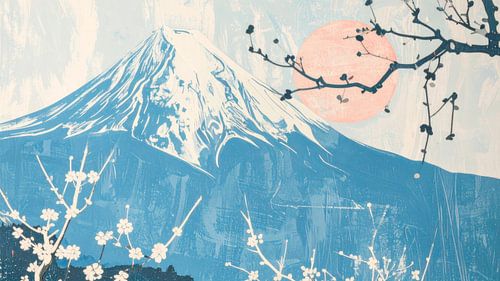 Zen Berglandschap: Moderne Interpretatie van Mount Fuji