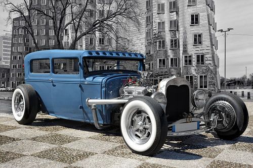 Hot rod bleu
