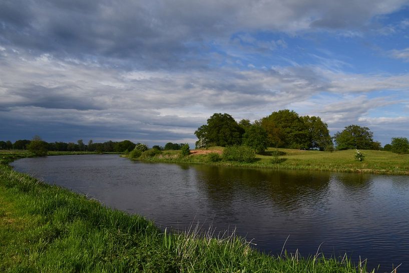 The Vecht near Rheeze in the evening by Bernard van Zwol