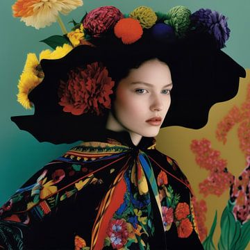 Kleurrijk portret "Colorful fashion" van Carla Van Iersel