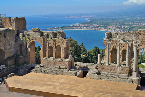 The ancient theatre of Taormina, overlooking the Ionian Sea