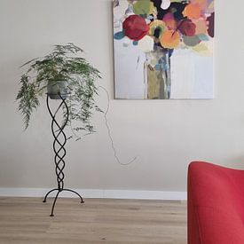 Customer photo: Colourful abstract painting: "field bouquet" by Studio Allee, on canvas