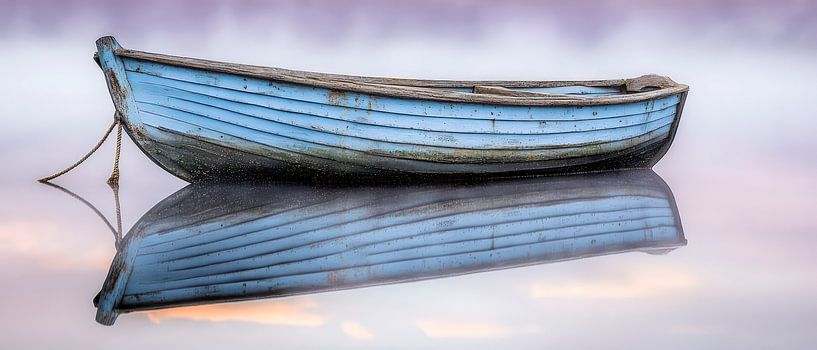 Ruhiges Boot im Wasser – Spiegelung von Poster Art Shop