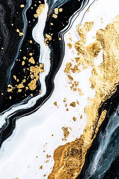 Abstract zwart-wit kunstwerk met goud van Imperial Art House