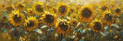 Zonnebloemen in de Zomerzon