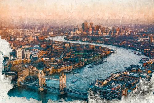 Painted London skyline