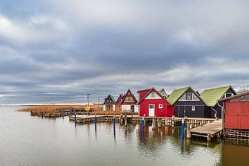 Bootshäuser im Hafen von Althagen am Bodden auf dem Fischland-D von Rico Ködder