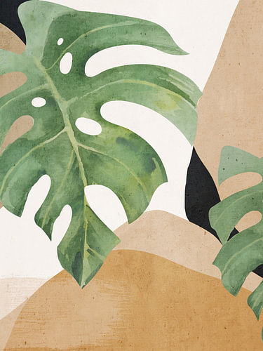 Art abstrait : Feuilles tropicales 3
