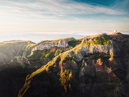 Uitzicht op Pico Ruivo, Madeira.