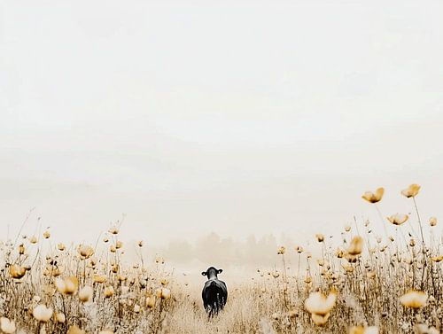 Cow in a Field of Flowers