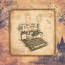 Old typewriter, mystical. Vintage art for writers & authors. by SergeivoArt thumbnail