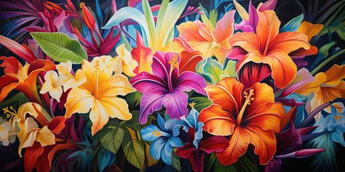 Tropische bloemen achtergrond