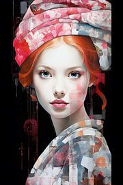 Rätselhafte Eleganz: Red Glitch Fusion von PixelMint.