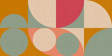 Abstracte cirkels in warm palet van Dina Dankers
