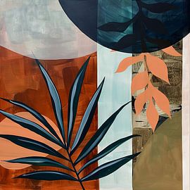 Tropische Geometrie - Abstrakte Blätter von Poster Art Shop