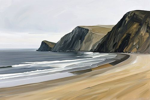 Serene kliffen aan rustige kustlijn