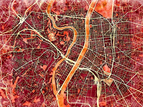 Carte de Lyon avec le style 'Amber Autumn'