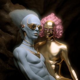 Portrait of two fantasy figures by Ton Kuijpers
