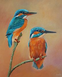Painting of kingfishers