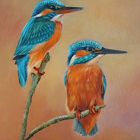Painting of kingfishers by Ineke Zeeuw
